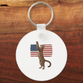 Porte-clés Chat patriotique Drapeau américain Design vectorie (Recto)