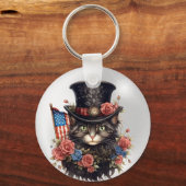 Porte-clés Chat patriotique étoilé (Recto)