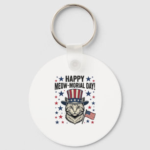 Porte-clés Chat patriotique Meow-morial Day Conception Vector