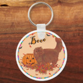 Porte-clés Chat Persan Rouge Halloween (Recto)