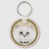 porte-clés chat persan trèfles (Recto)
