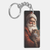 Porte-clés Chat Perse avec Noël Festif du Père Noël (Devant gauche)
