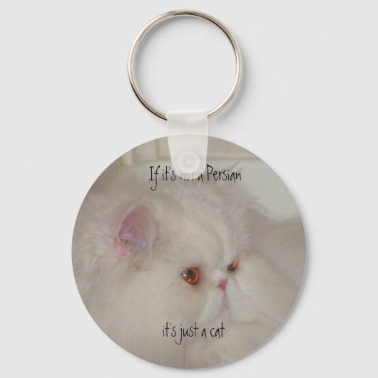 Porte-clés Chat perse blanc (Recto)