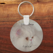 Porte-clés Chat perse blanc (Recto)