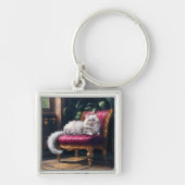 Porte-clés Chat perse blanc (Devant)