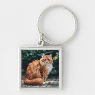 Porte-clés Chat perse orange