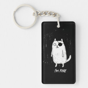 Porte-clés Chat Pirate – Art Minimal et Drôle de Chat