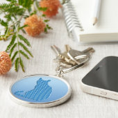 Porte-clés Chat pointillé - nuances de bleu (Côté)