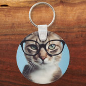 Porte-clés Chat Portant des lunettes (Recto)
