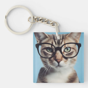 Porte-clés Chat Portant des lunettes
