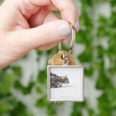 Porte-clés Chat prêt à sauter (main)