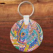Porte-clés Chat psychédélique, Louis Wain (Recto)