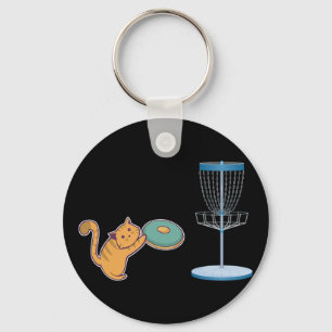 Porte-clés Chat qui joue au disc golf - Chat de disc golf pou