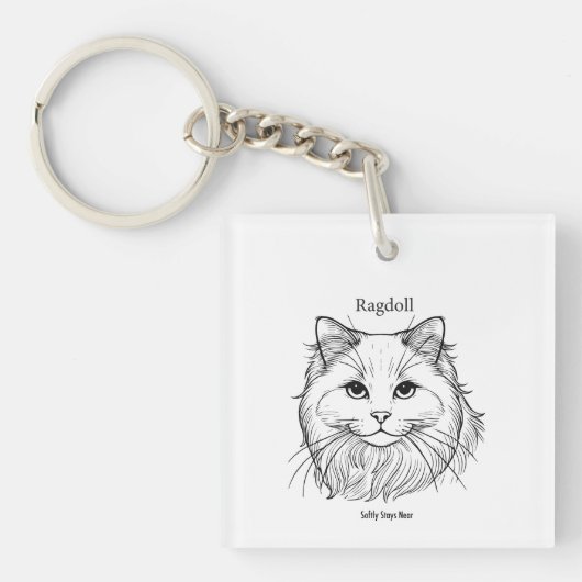 Porte-clés Chat Ragdoll (Devant)