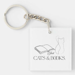 Porte-clés Chat Réservé Silhouette Lecture Vibes