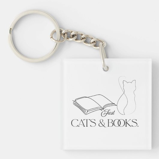 Porte-clés Chat Réservé Silhouette Lecture Vibes (Devant)