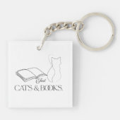 Porte-clés Chat Réservé Silhouette Lecture Vibes (Dos)