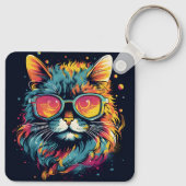 Porte-clés Chat Rétro Geek Chic (Dos)
