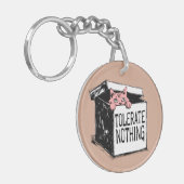 Porte-clés Chat rose mignon dans la boîte Rebel Nom personnal (Devant gauche)