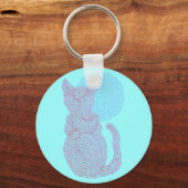 Porte-clés Chat Rouge Et Bague Clé D'Art Lune (Recto)