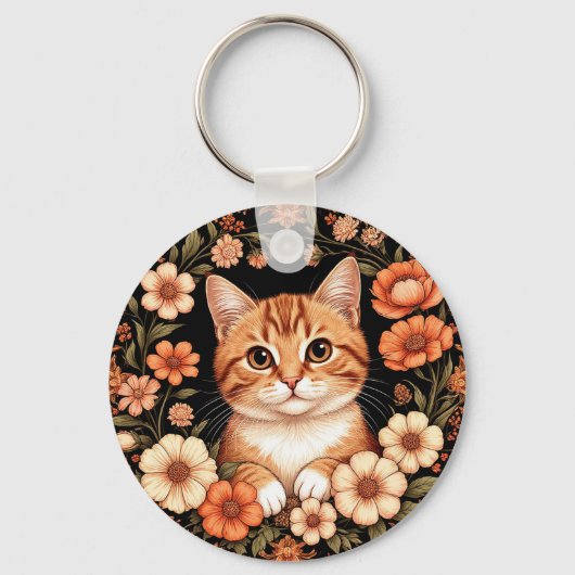 Porte-clés Chat roux charmant (Recto)