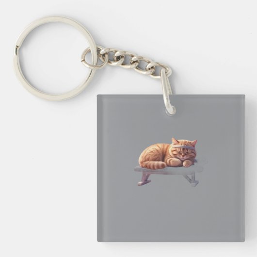 Porte-clés Chat Roux Endormi (Devant)