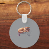 Porte-clés Chat Roux Endormi (Recto)