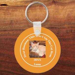 Porte-clés Chat roux mignon Photo Chat Maman Orange