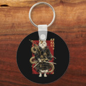 Porte-clés Chat Samurai Avec Dragon Kanji (Recto)