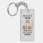 Porte-clés Chat Sarcastique - Drôle Orange Art (Devant gauche)