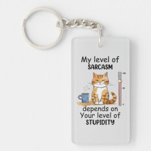 Porte-clés Chat Sarcastique - Drôle Orange Art