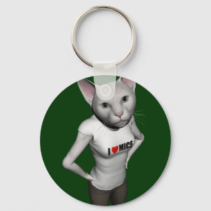 Porte-clés Chat Siamais Blanc Amoureux Mice