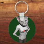 Porte-clés Chat Siamais Blanc Amoureux Mice (Recto)