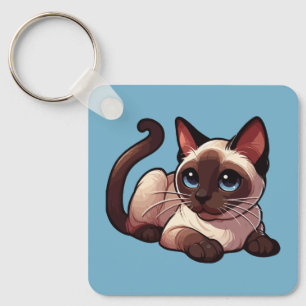 Porte-clés chat siamois