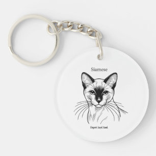 Porte-clés Chat Siamois – Élégant. Loyal. Bruyant.