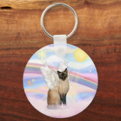 Porte-clés Chat siamois - Nuages (Recto)
