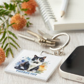 Porte-clés Chat smoking élégant (Devant Droit)