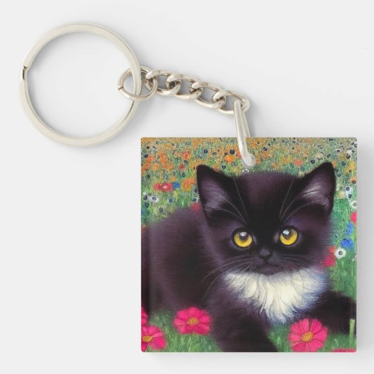 Porte-clés Chat smoking Gustav Klimt (Devant)