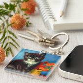Porte-clés Chat smoking Van Gogh  (Devant Droit)