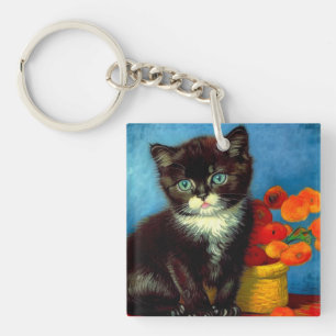 Porte-clés Chat smoking Van Gogh 