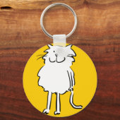 Porte-clés Chat souriant heureux. Thème chat. (Recto)