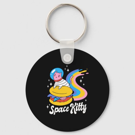 Porte-clés Chat spatial astronaute (Recto)