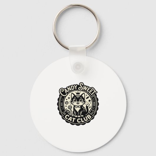 Porte-clés Chat Sucré Mignon Graphique de Chat Drôle - Chat S (Recto)