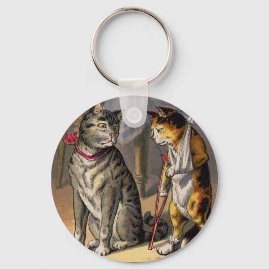 Porte-clés Chat sur Crutches (Recto)