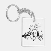 Porte-clés Chat sur un arbre - silhouette (Devant gauche)