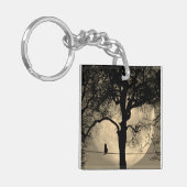 Porte-clés Chat sur une Pleine lune de fil (Devant gauche)