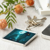 Porte-clés Chat surréaliste noir mignon Imaginaire (Côté)