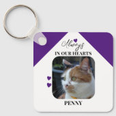 Porte-clés Chat Sympathy Keepsaké animal Memorial violet (Recto)