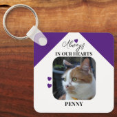 Porte-clés Chat Sympathy Keepsaké animal Memorial violet (Recto)