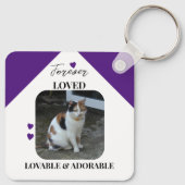 Porte-clés Chat Sympathy Keepsaké animal Memorial violet (Dos)